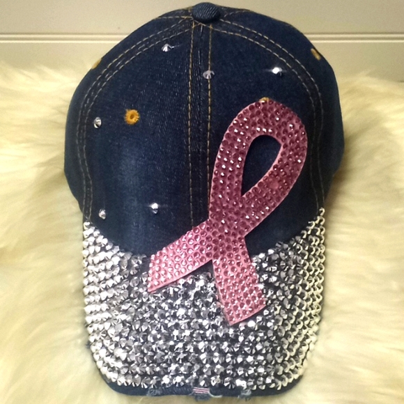 Breast Cancer  💎 Denim Baseball Cap - Picture 6 of 7